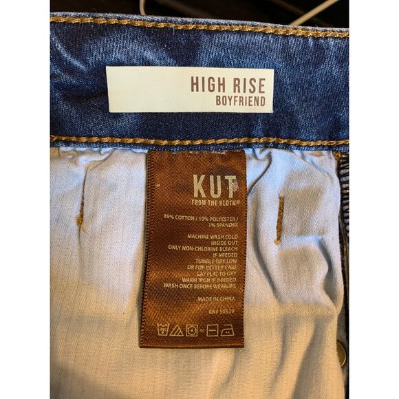 Kut From The Kloth Size 8 High Rise Boyfriend Medium Wash Women's Straight Jeans - Picture 7 of 8